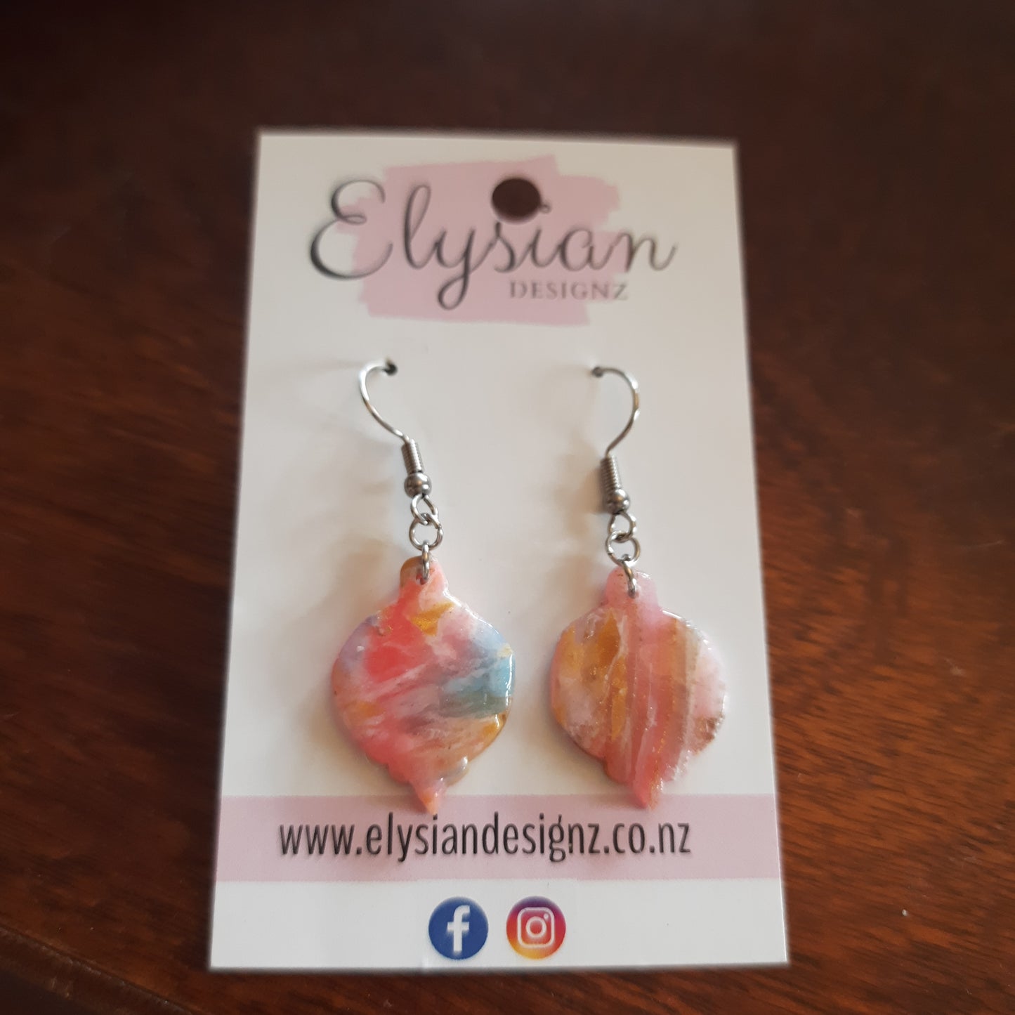 Glass Window Christmas Earrings