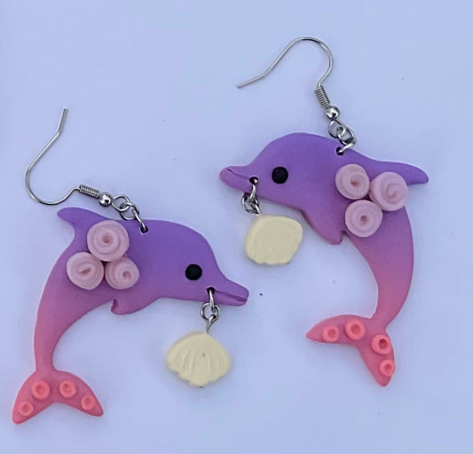 Pink /Purple Dolphins - "Shelly"