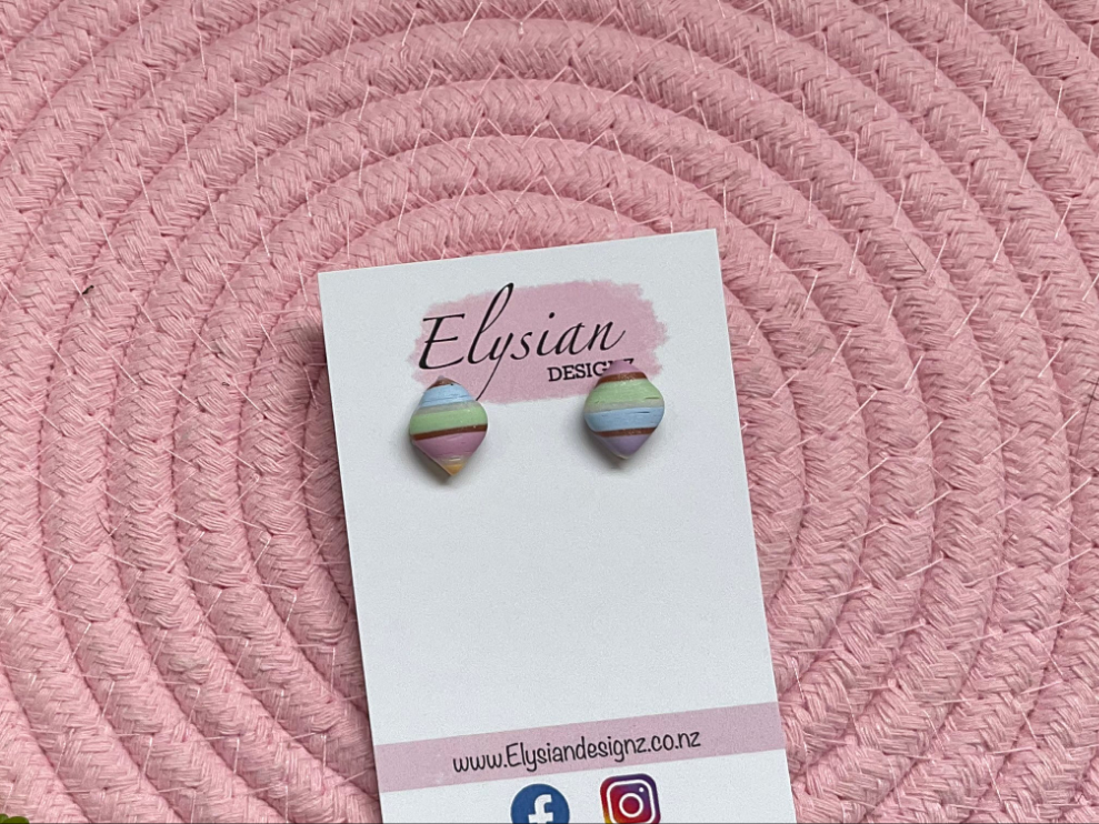 Rainbow Sorbet - Diamond Studs