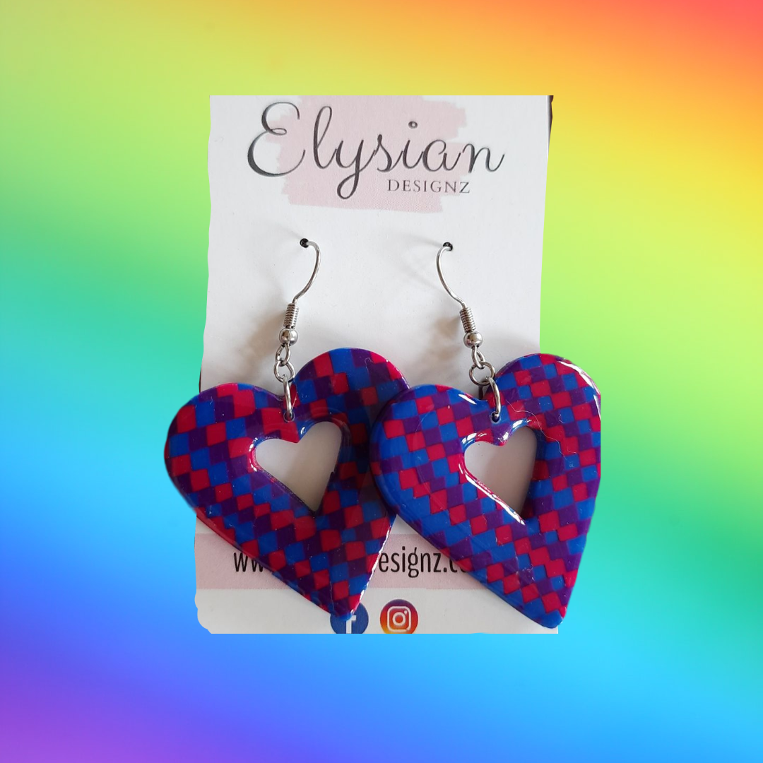 Bisexual Heart Danglies