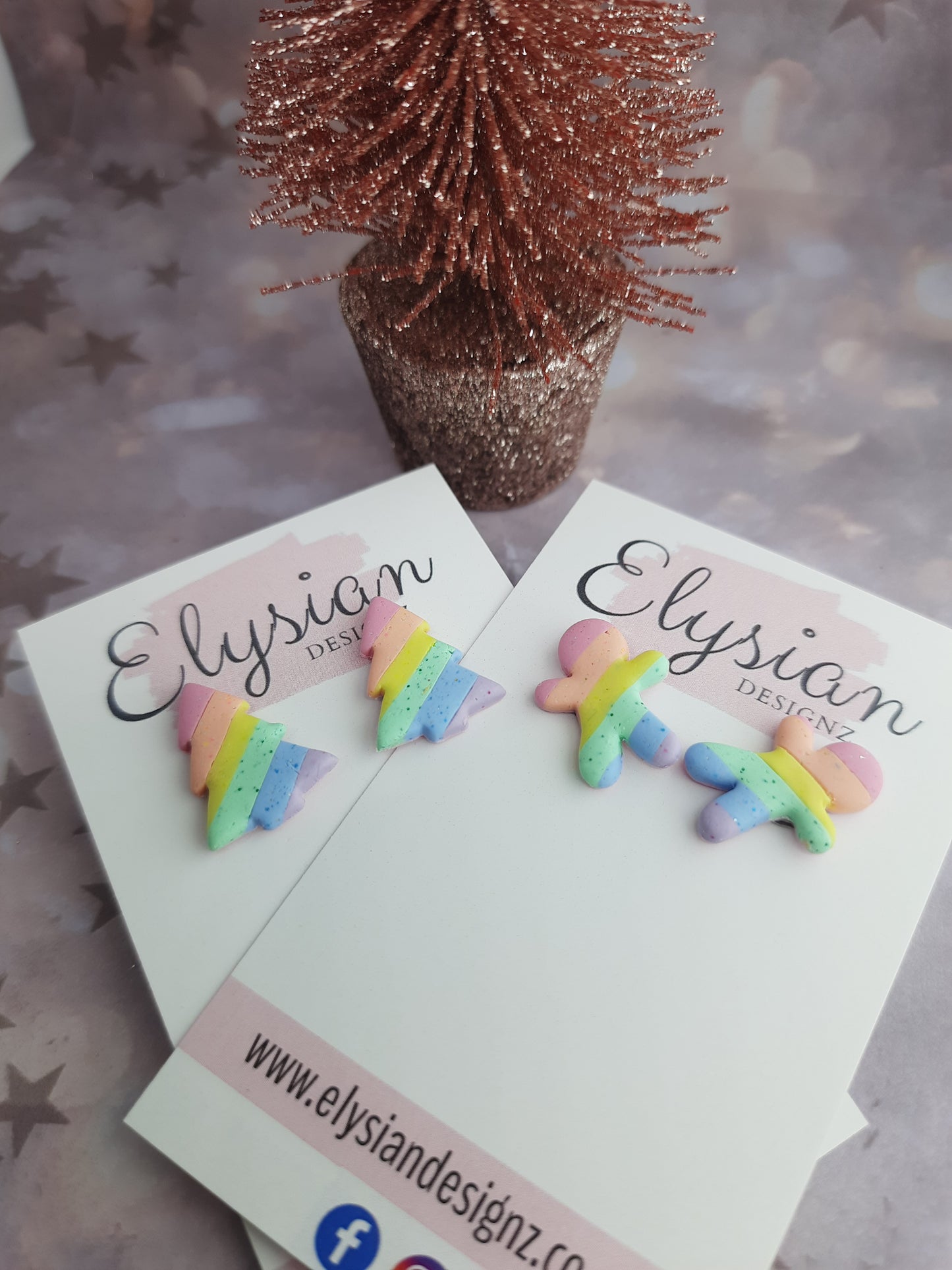 Rainbow Christmas Earrings